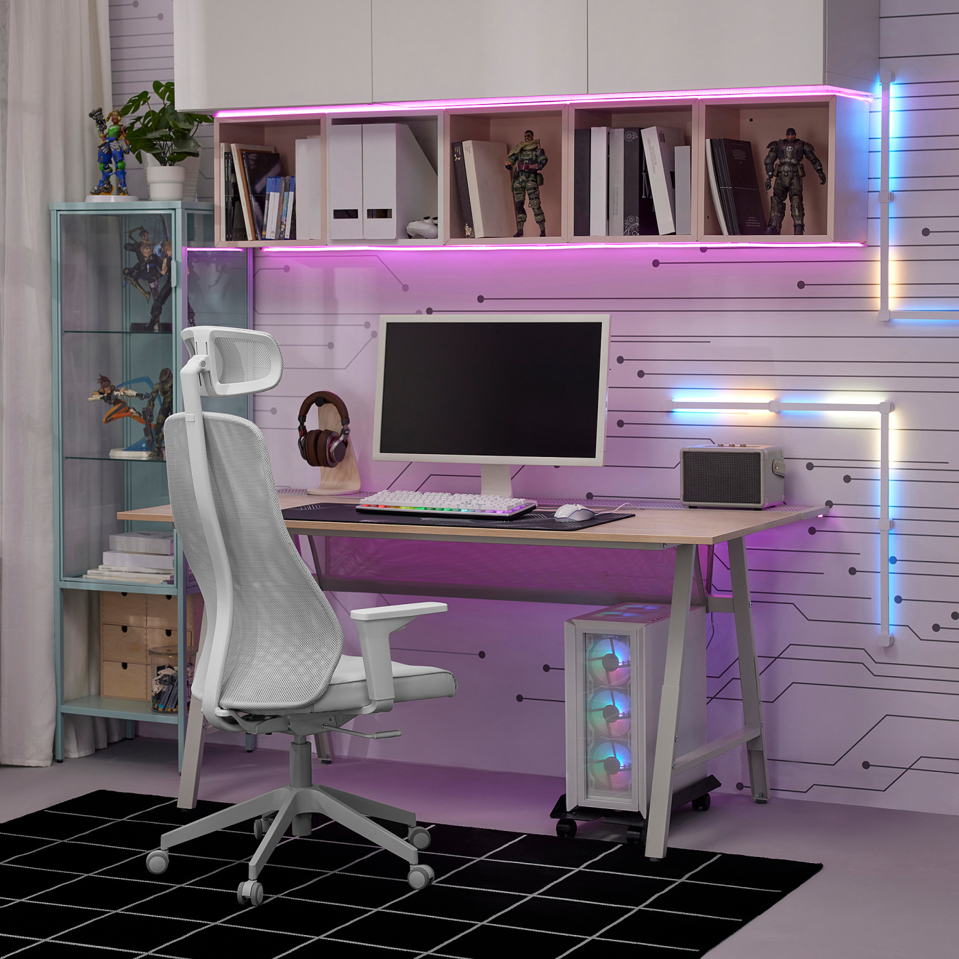 UTESPELARE gaming desk ash effect/grey - IKEA