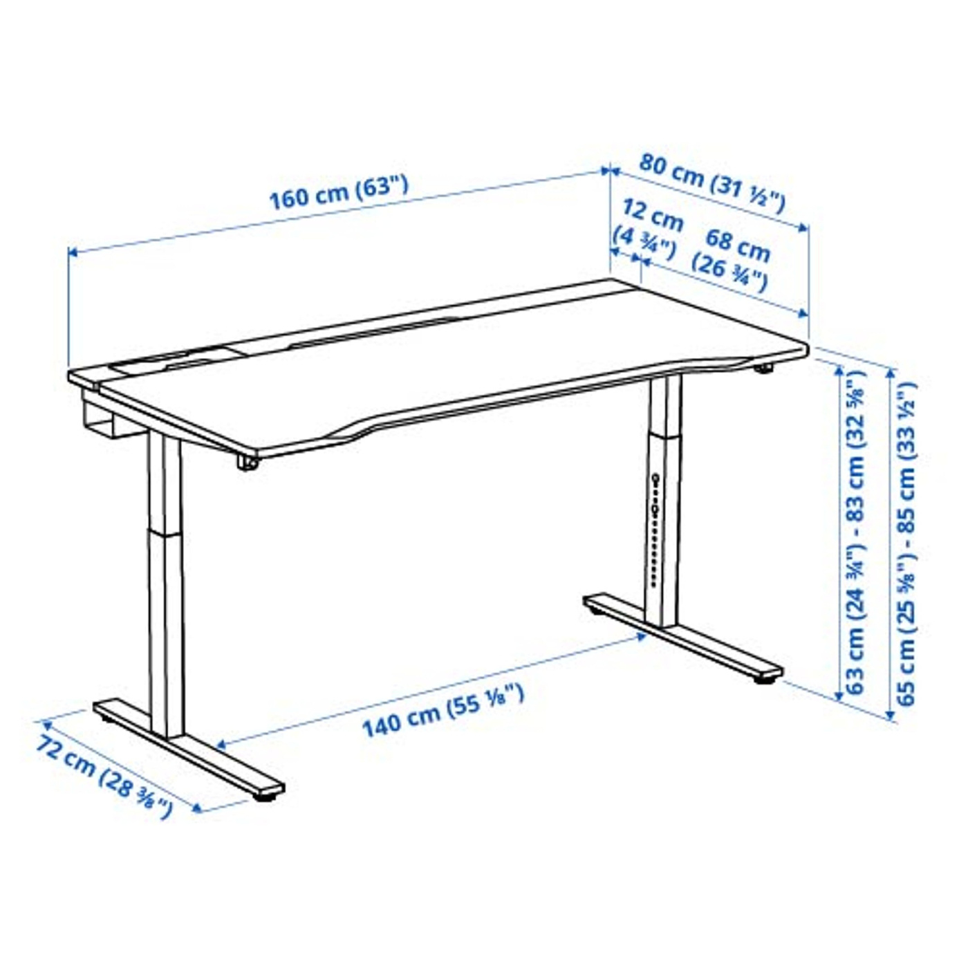 イケアデスク UTMANING gaming desk black - IKEA