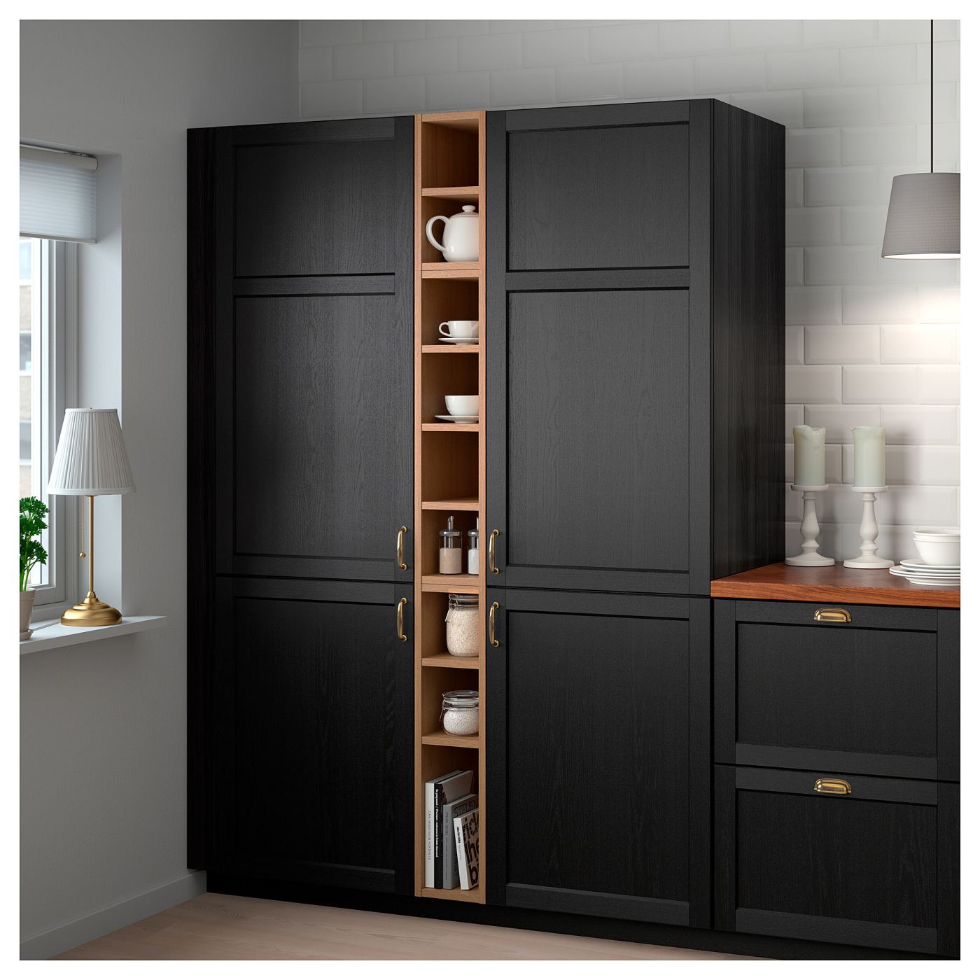 VADHOLMA open storage brown/stained ash - IKEA