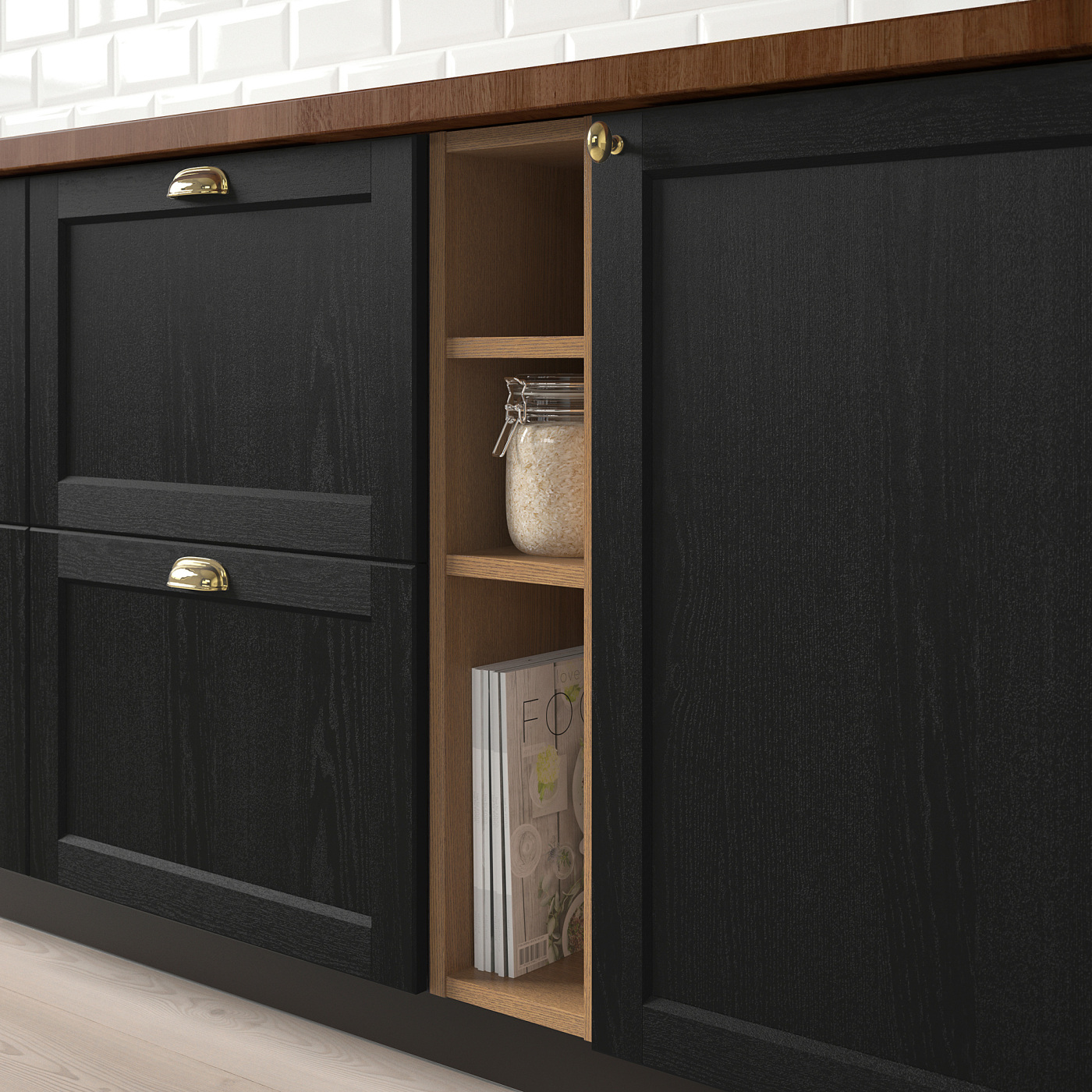 VADHOLMA open storage brown/stained ash - IKEA