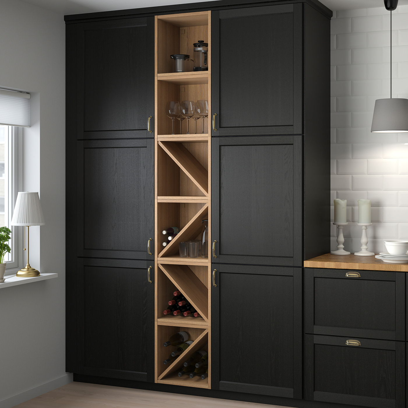 VADHOLMA wine shelf brown/stained ash - IKEA