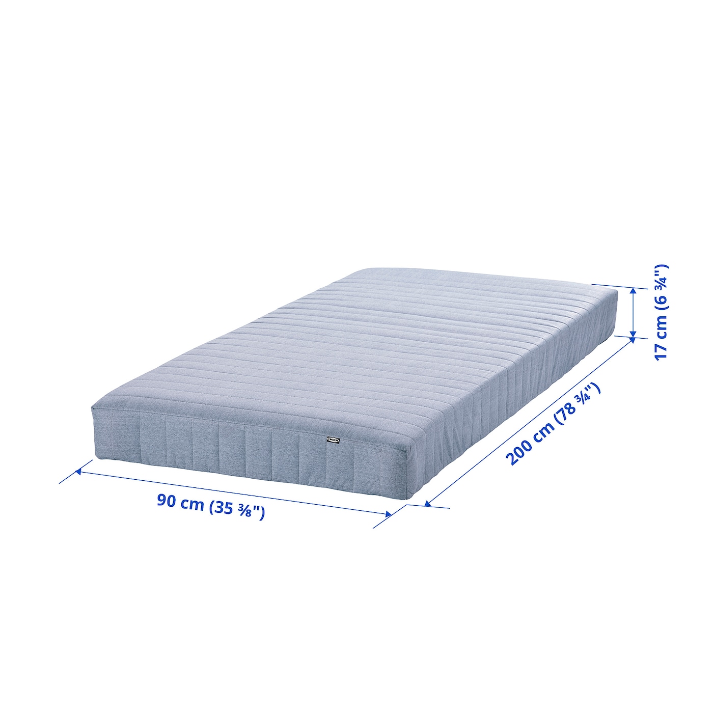 VADSÖ sprung mattress extra firm/light blue - IKEA
