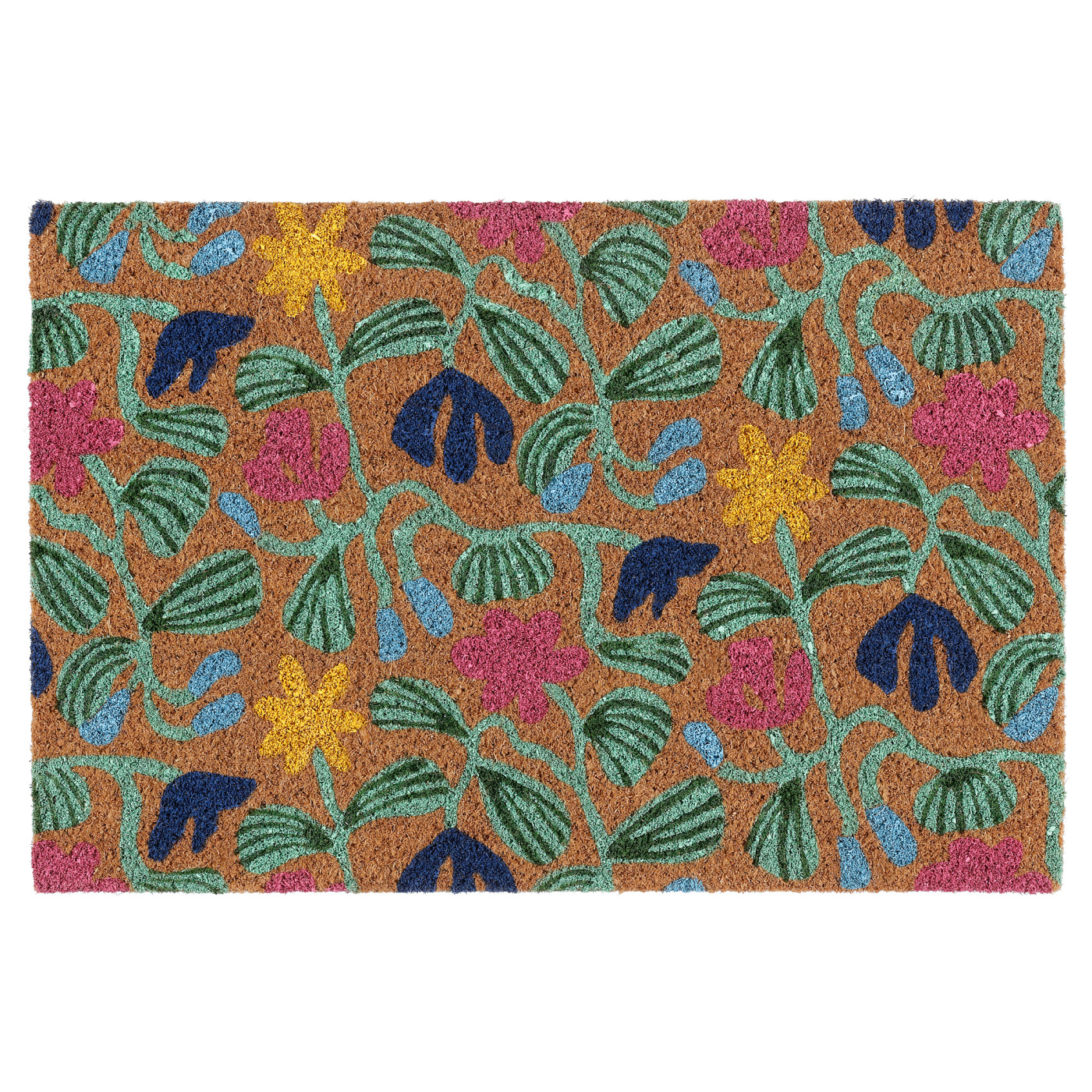 VÄGKURVA door mat, indoor multicolour/floral pattern - IKEA