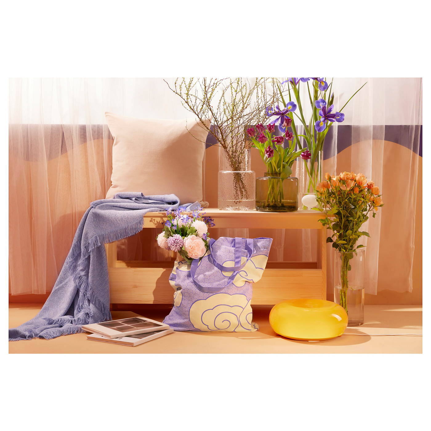 VÄNDTEG bag purple/cloud pattern - IKEA