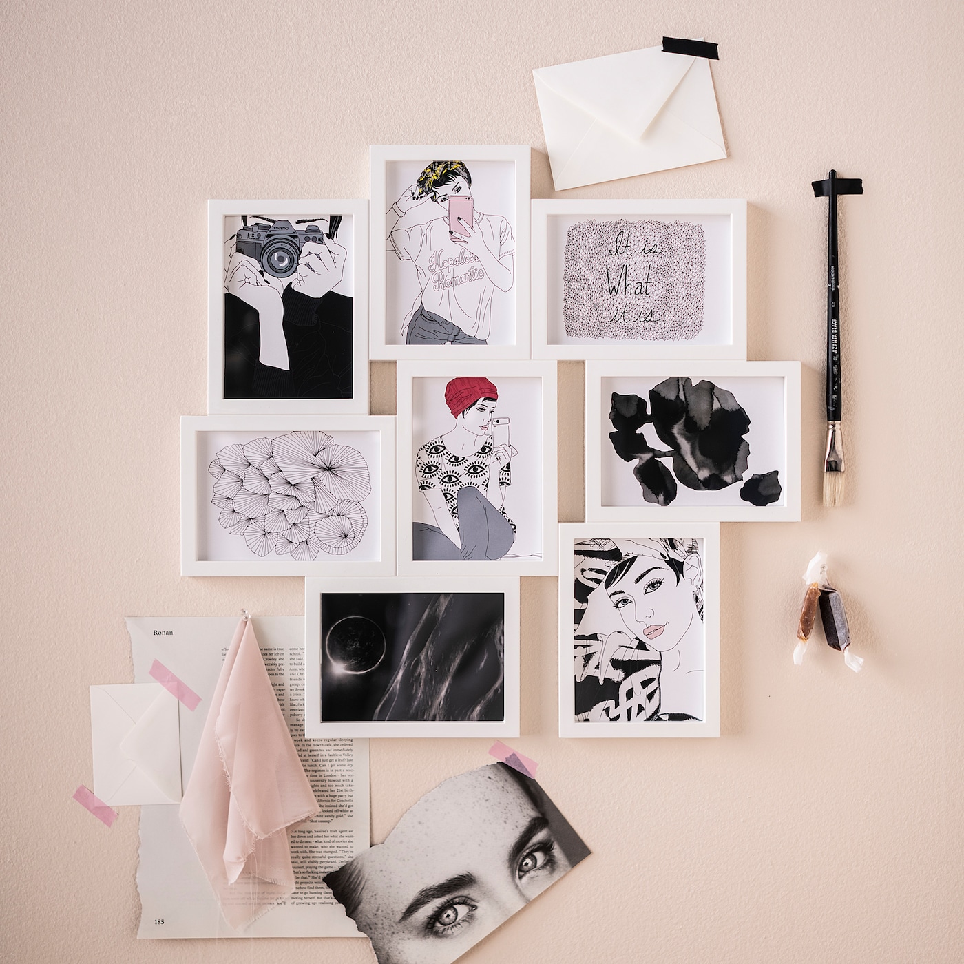 2weeks collage 確認用 VÄXBO collage frame for 8 photos white - IKEA