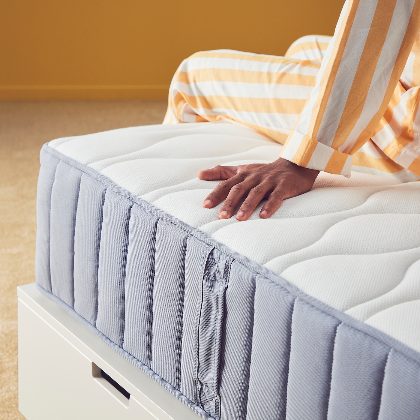 VÅGSTRANDA pocket sprung mattress firm/light blue - IKEA