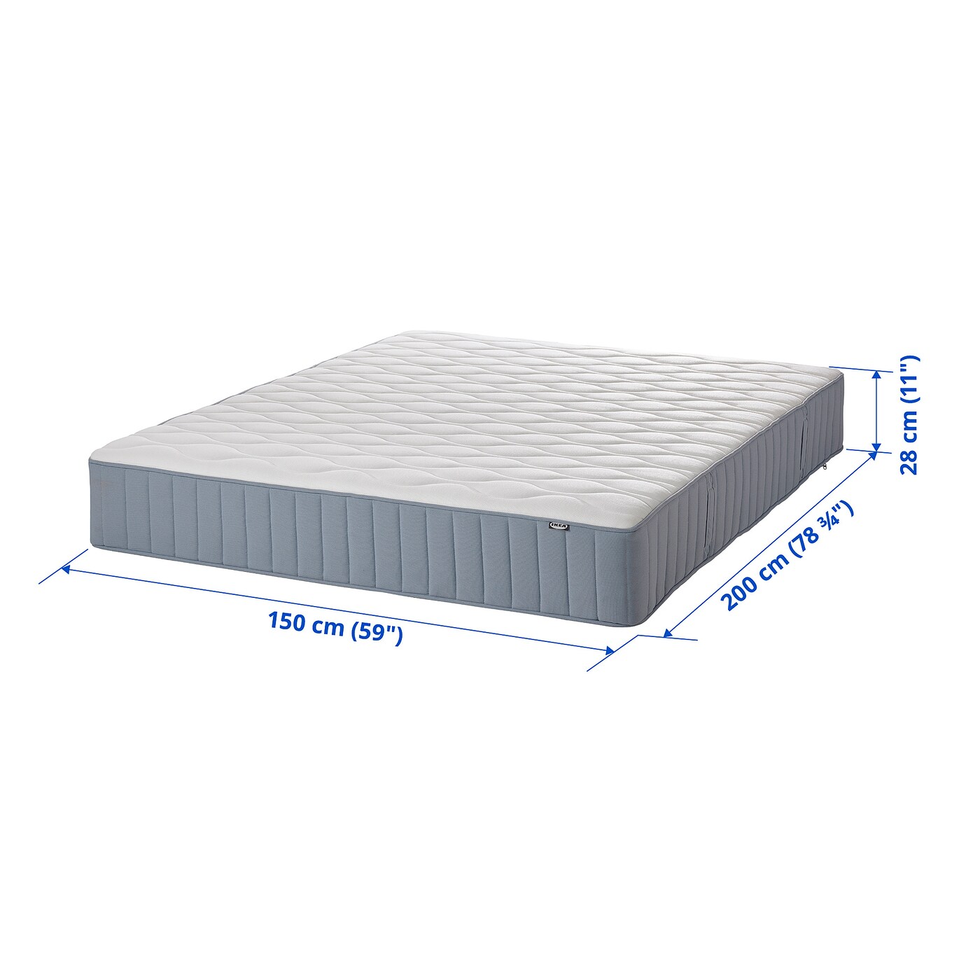IKEA HÖVÅG スプリングマットレス 160x200cm VÅGSTRANDA pocket sprung mattress firm/light blue - IKEA