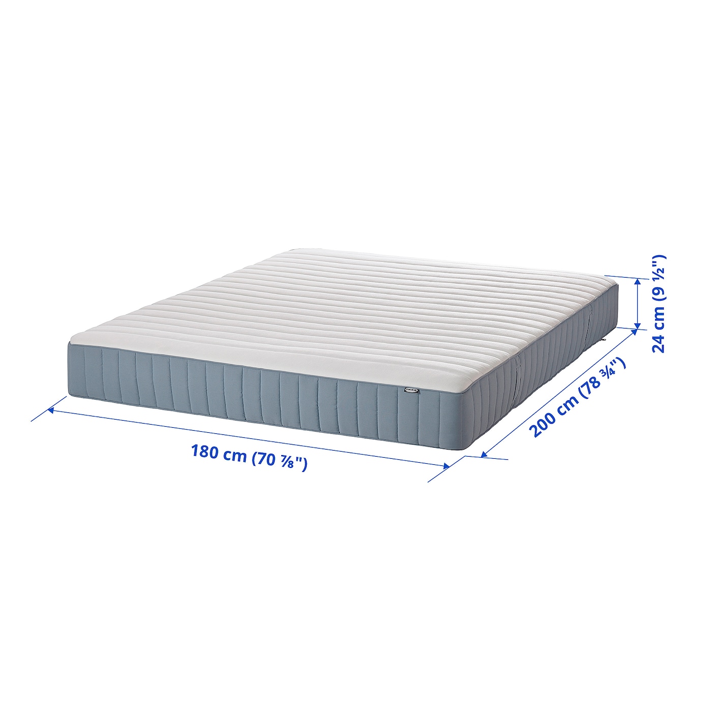 VALEVÅG pocket sprung mattress firm/light blue - IKEA