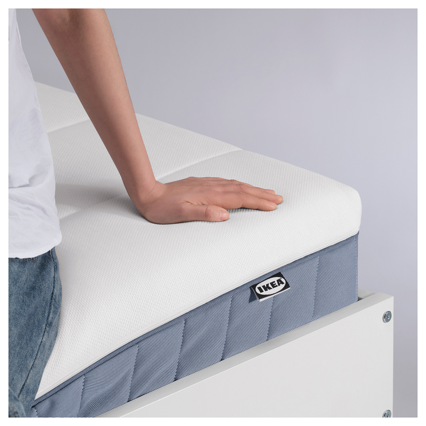 VALLBERGET pocket sprung mattress with coir super firm/light blue