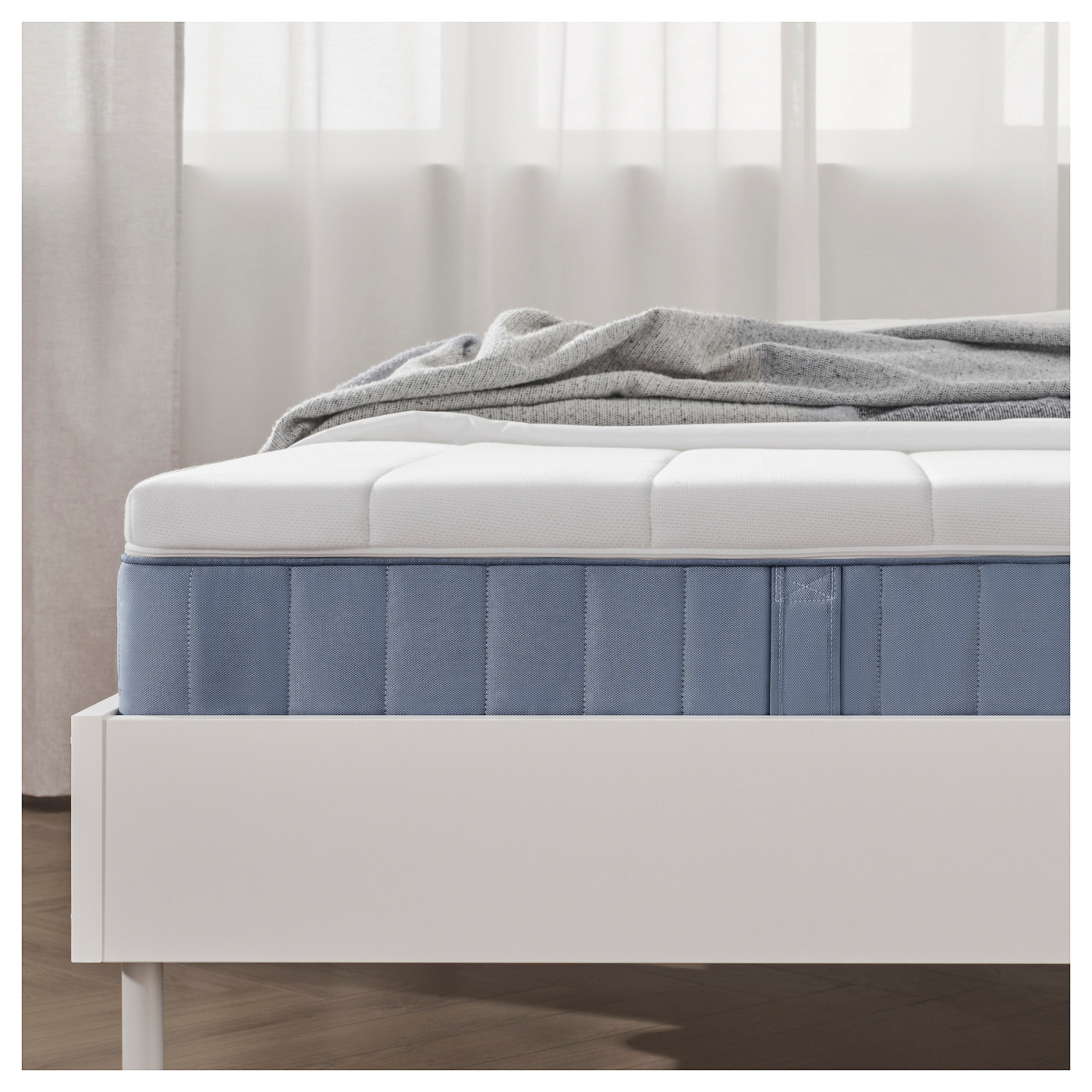 VALLBERGET pocket sprung mattress with coir super firm/light blue