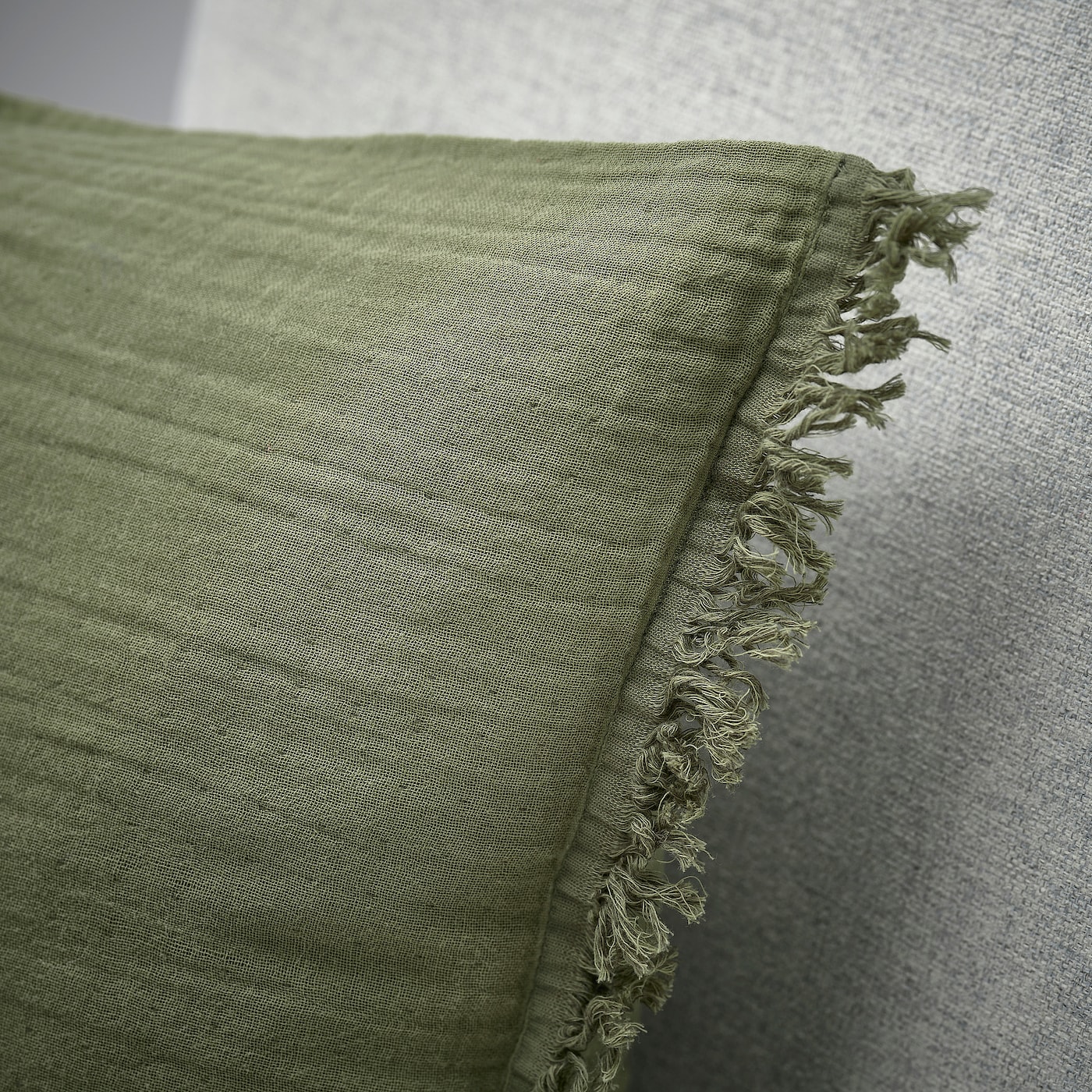 VALLKRASSING cushion cover grey-green - IKEA
