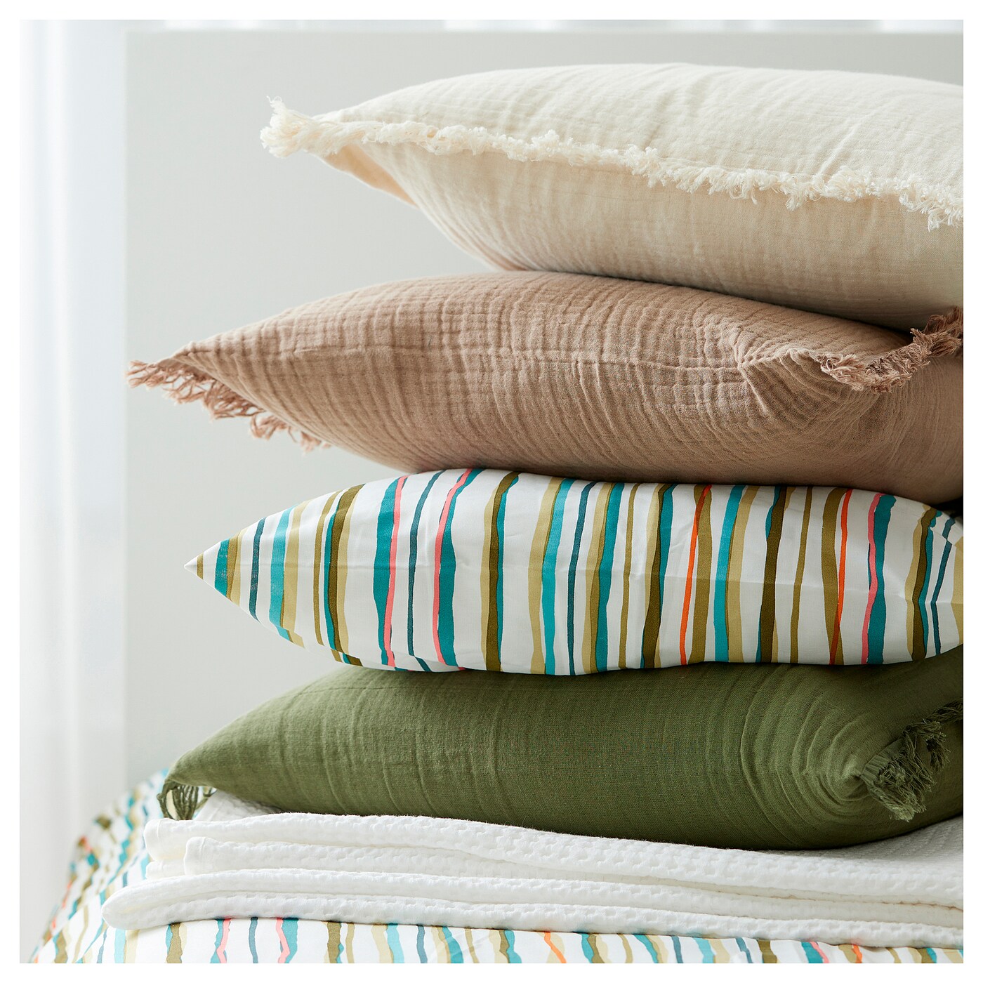 VALLKRASSING cushion cover grey-green - IKEA