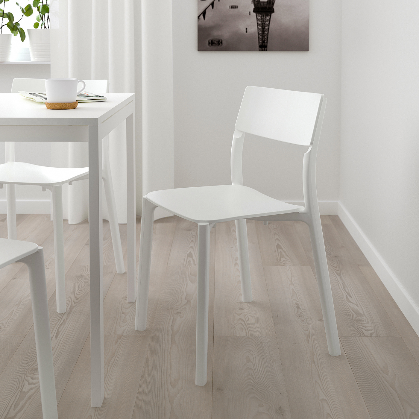 VANGSTA / JANINGE table and 4 chairs white/white - IKEA