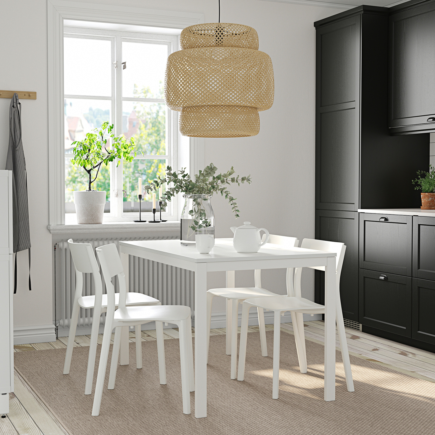 VANGSTA / JANINGE table and 4 chairs white/white - IKEA
