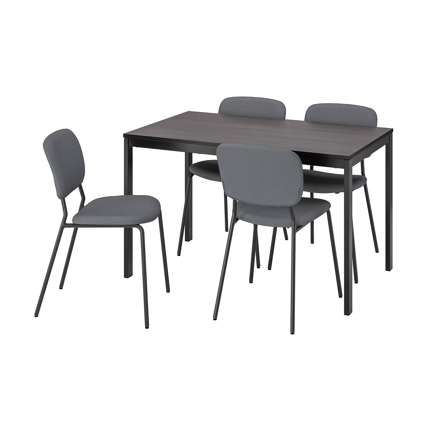 家具 IKEA KARLJOHAN VANGSTA / KARLJAN table and 4 chairs black dark brown/Kabusa dark