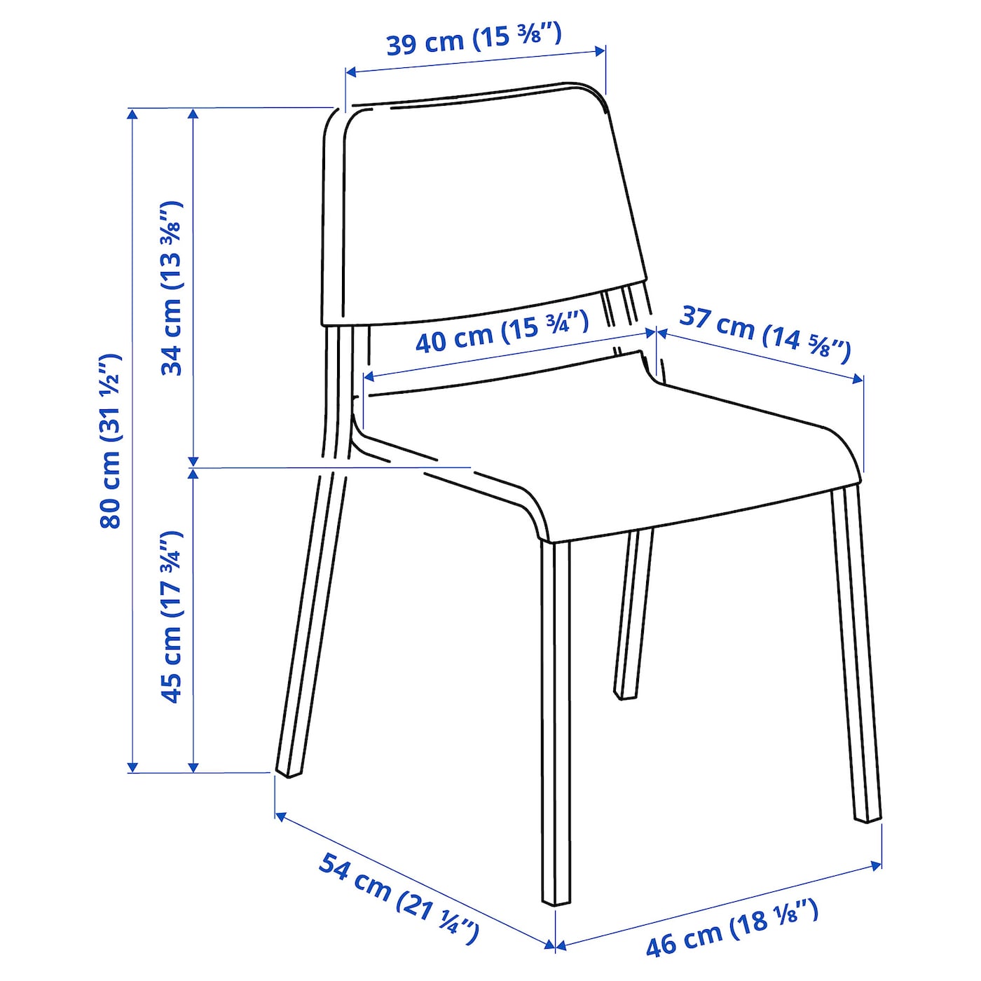 VANGSTA / TEODORES table and 4 chairs black dark brown/black