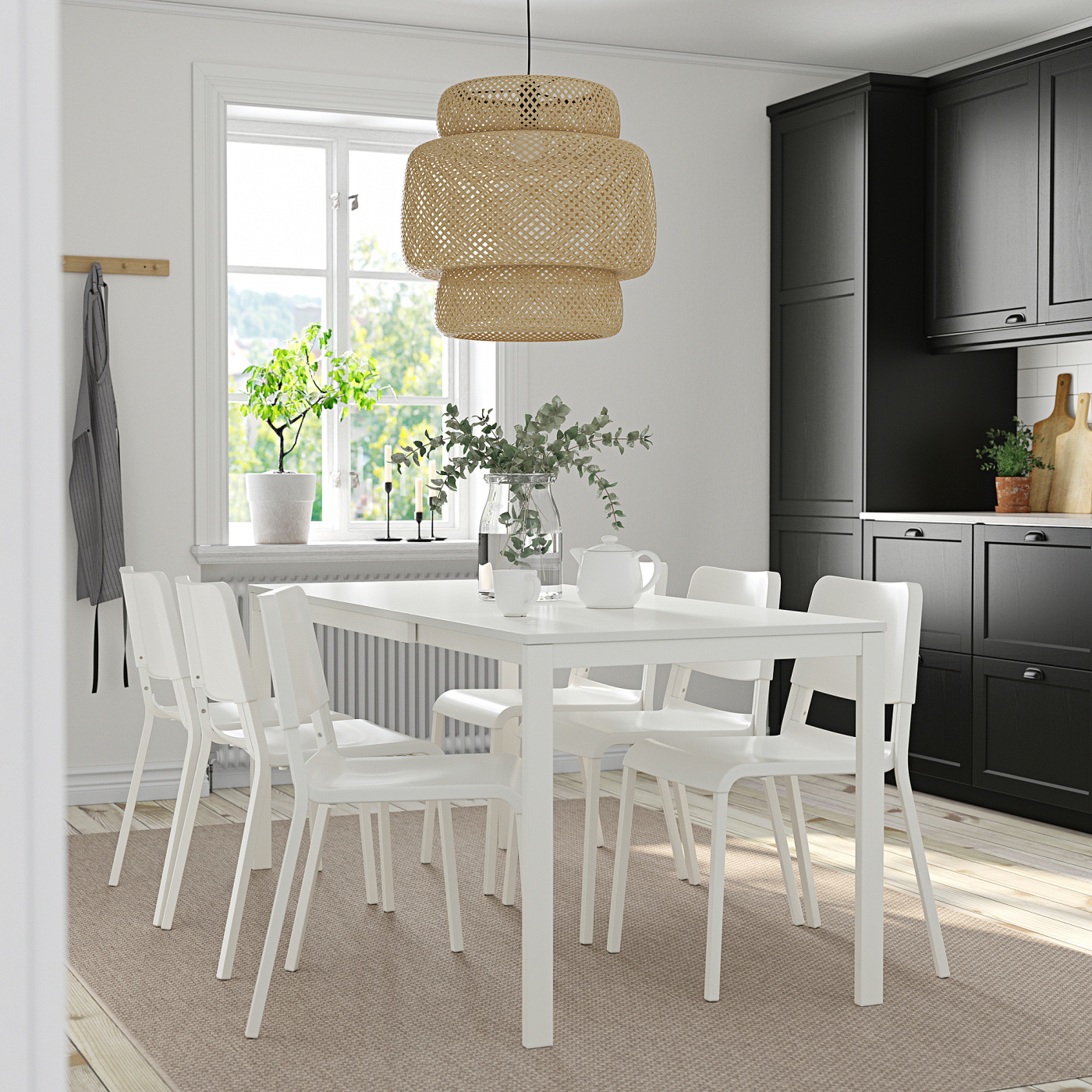 VANGSTA / TEODORES table and 6 chairs white/white - IKEA