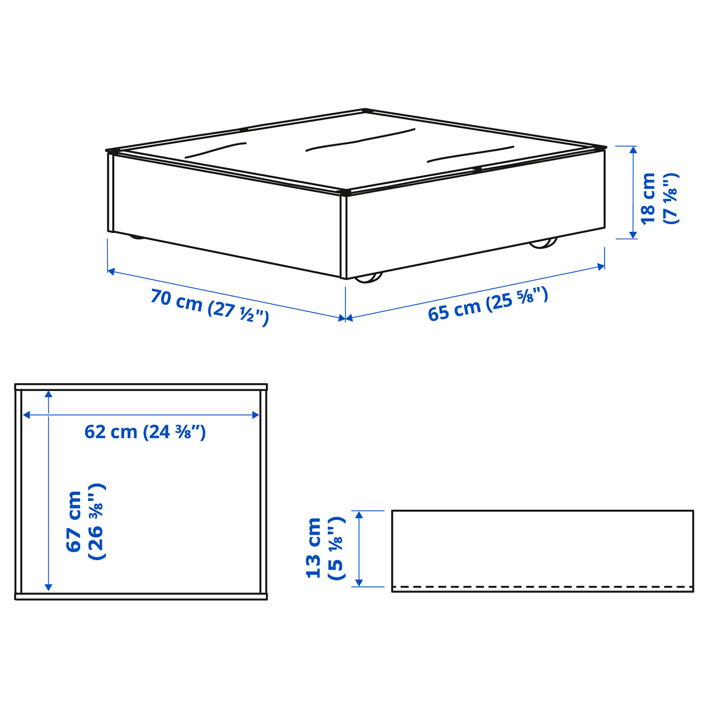 VARDÖ bed storage box white - IKEA