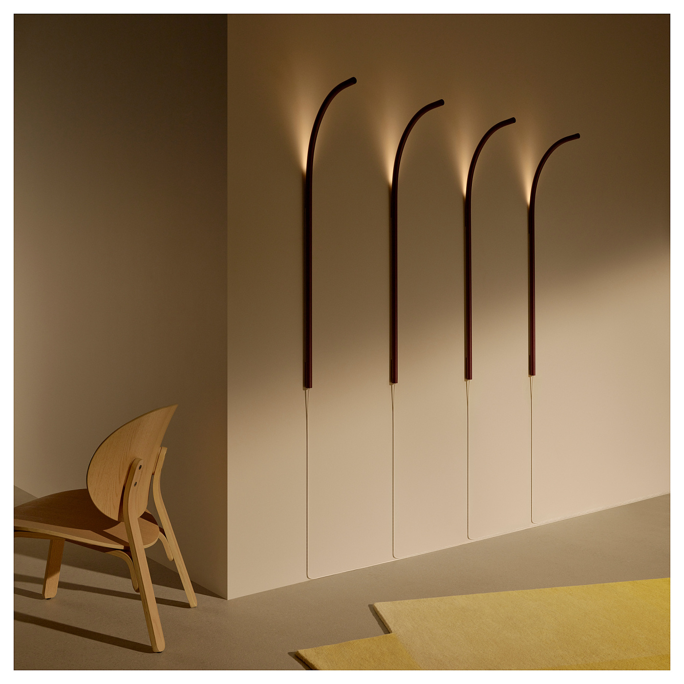 VARMBLIXT LED wall lamp dark red metal/linear - IKEA