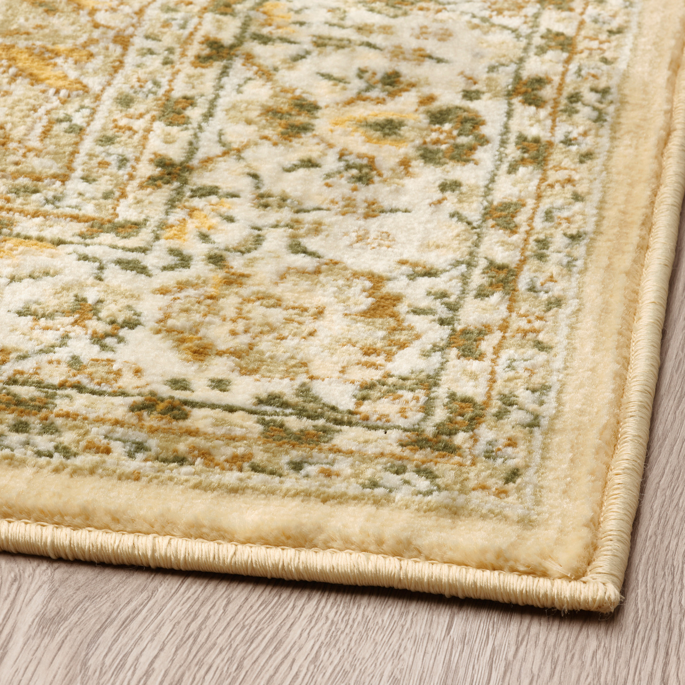 VEDBÄK rug, low pile yellow/green - IKEA