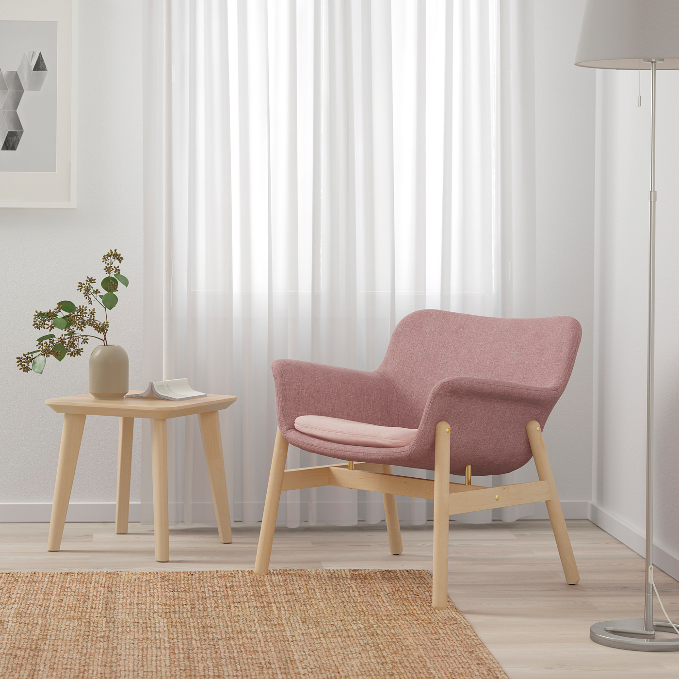 VEDBO armchair Gunnared light brown-pink - IKEA