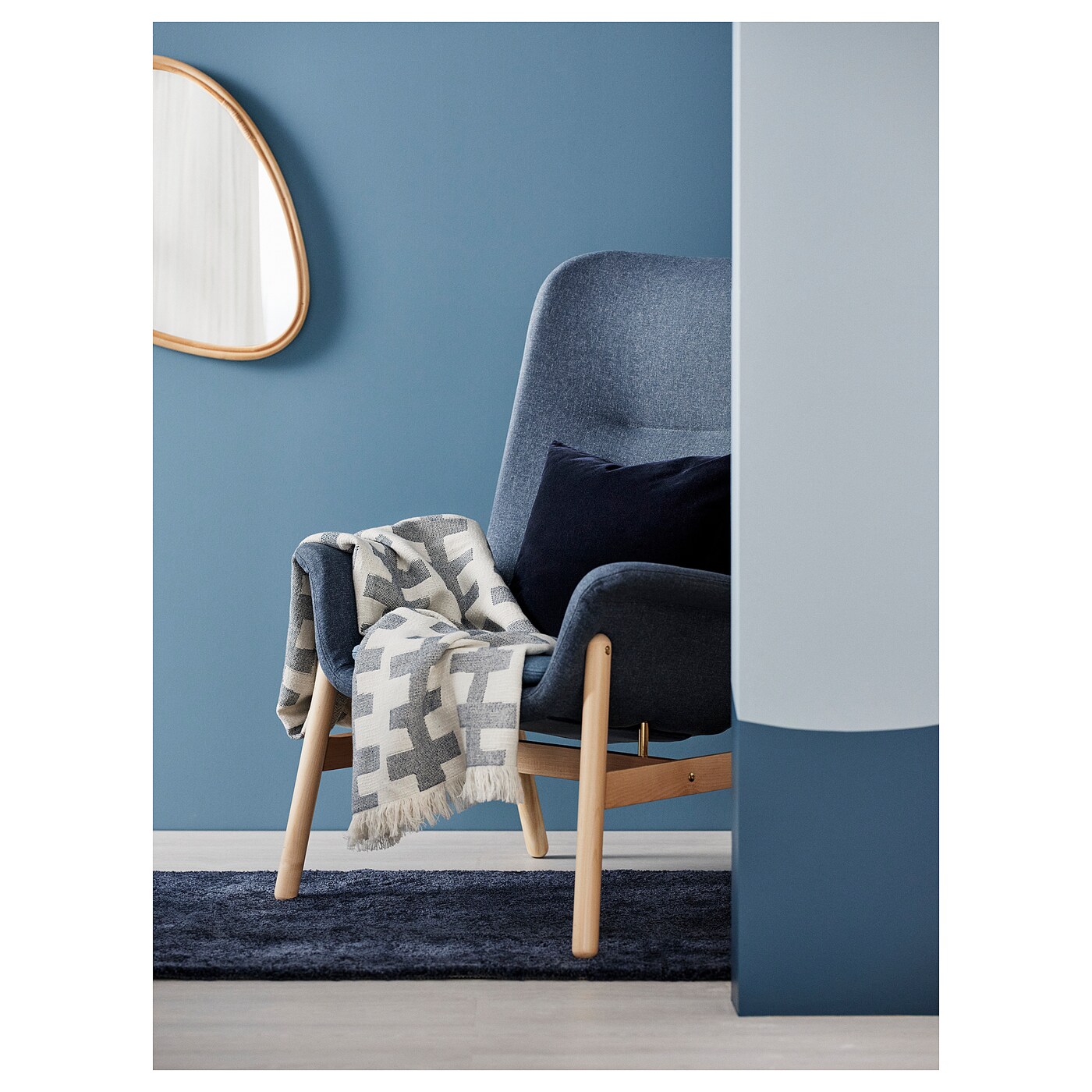 VEDBO high-back armchair Gunnared blue - IKEA