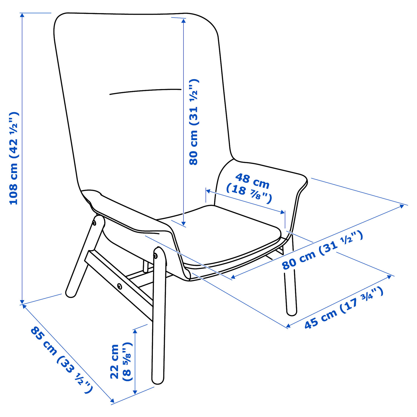 VEDBO high-back armchair Gunnared dark grey - IKEA
