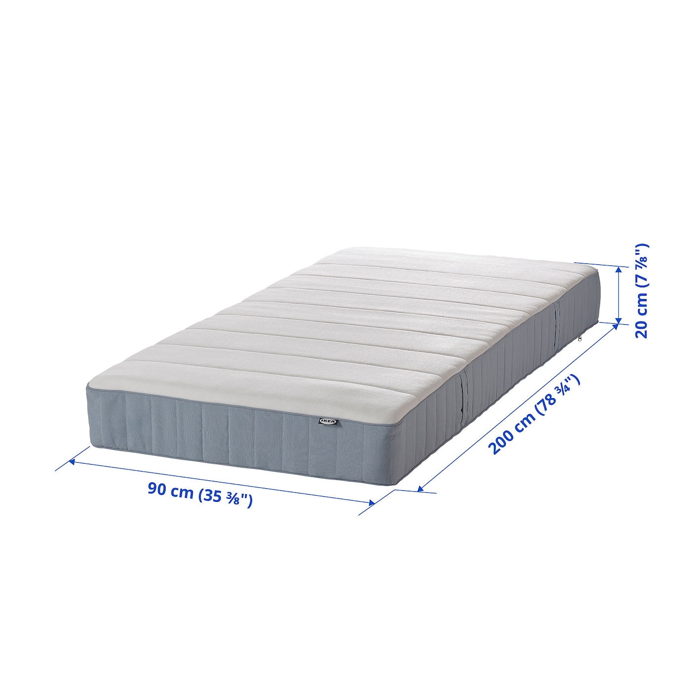IKEA！HAFSLO スプリングマットレス 140x200cm VESTERÖY pocket sprung mattress extra firm/light blue - IKEA