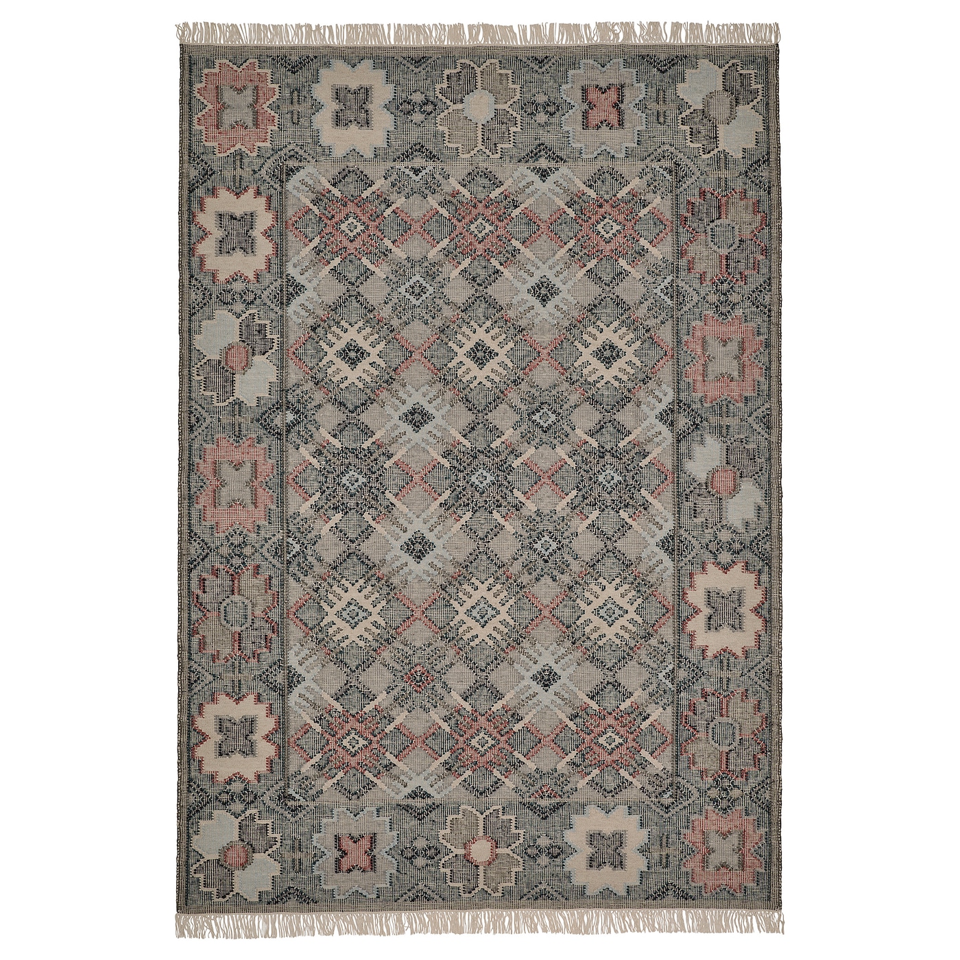 VESTERVIG rug, flatwoven handmade multicolour/diamond pattern - IKEA