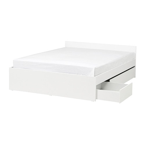 ASKVOLL bed frame white/Lönset - IKEA