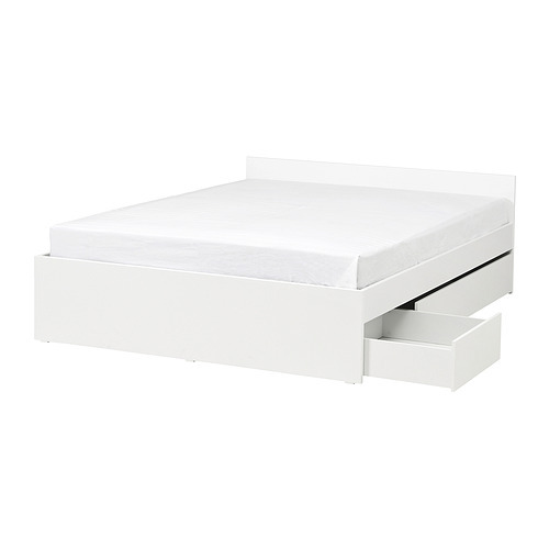 ASKVOLL bed frame white/Lönset - IKEA
