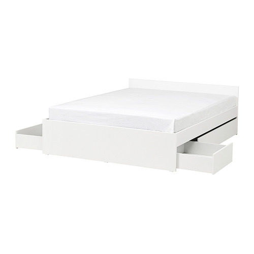 ASKVOLL bed frame white/Luröy - IKEA