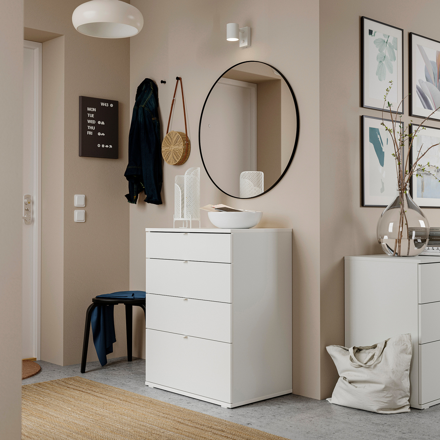西龍白甕 VIHALS chest of 4 drawers white/anchor/unlock-function - IKEA