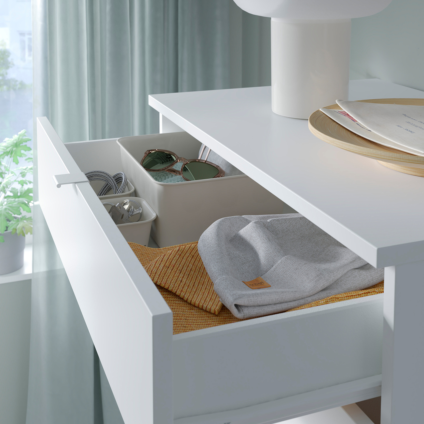 VIHALS chest of 6 drawers white/anchor/unlock-function - IKEA