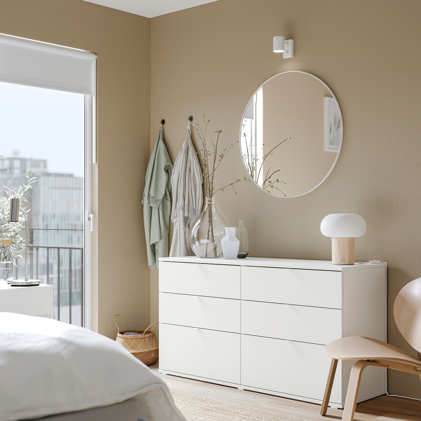 VIHALS chest of 6 drawers white/anchor/unlock-function - IKEA