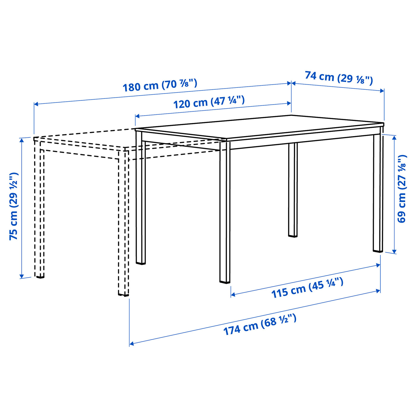 VIHALS extendable table green - IKEA