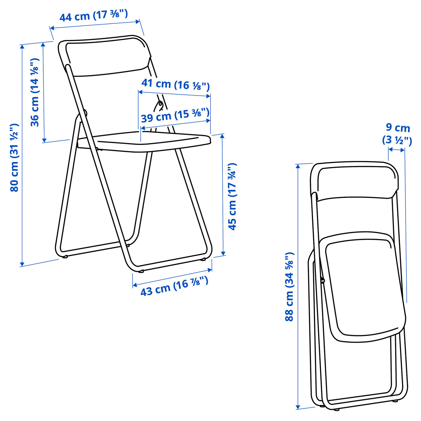 VIHALS folding chair green - IKEA