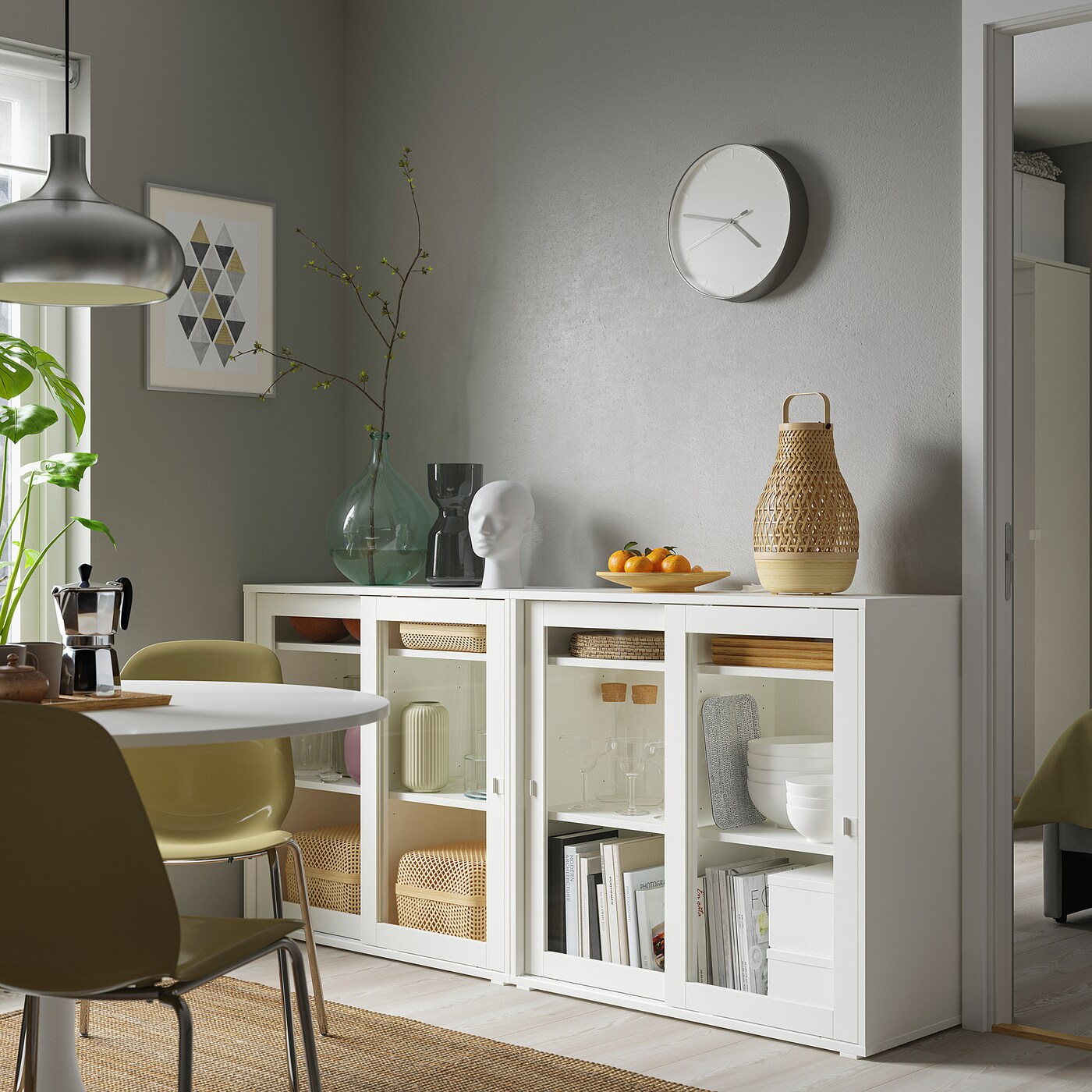 クリアガラス カバー付き ミア ガラス フーテッドジャー ウィズ リッド