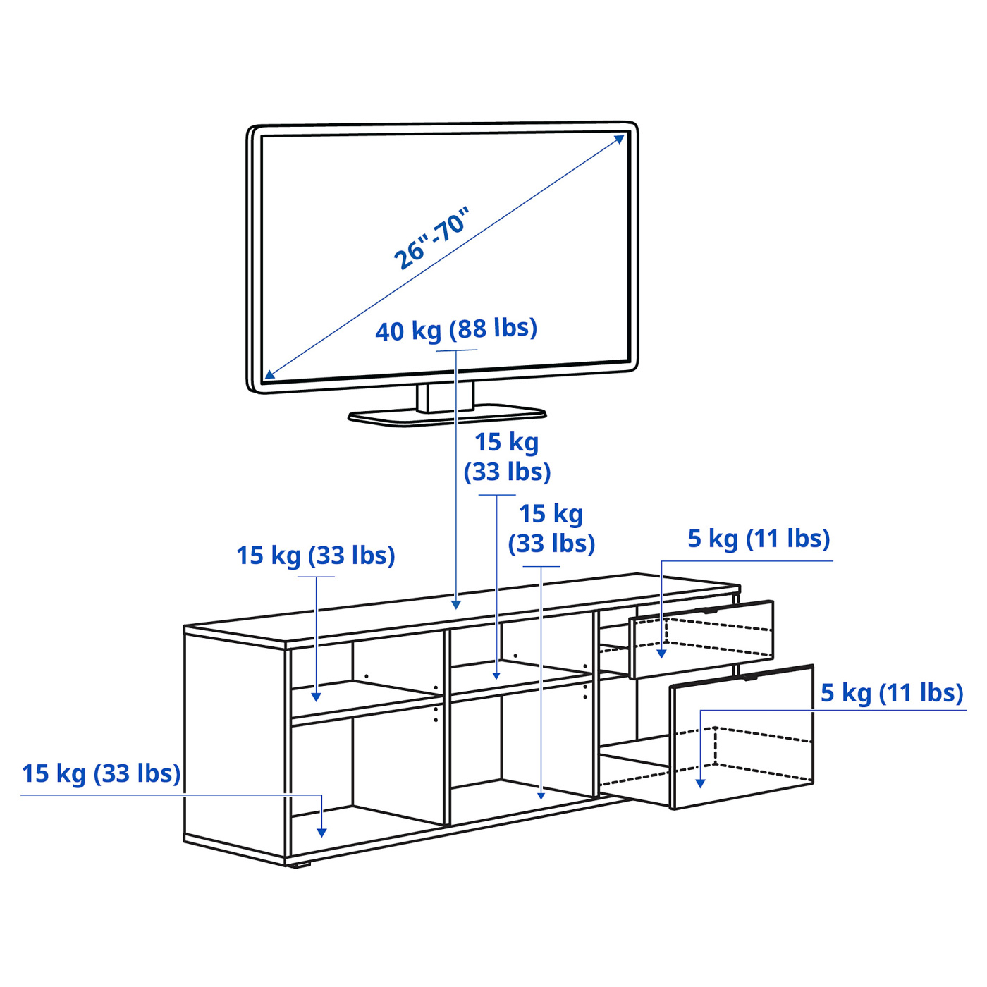 VIHALS TV bench white - IKEA