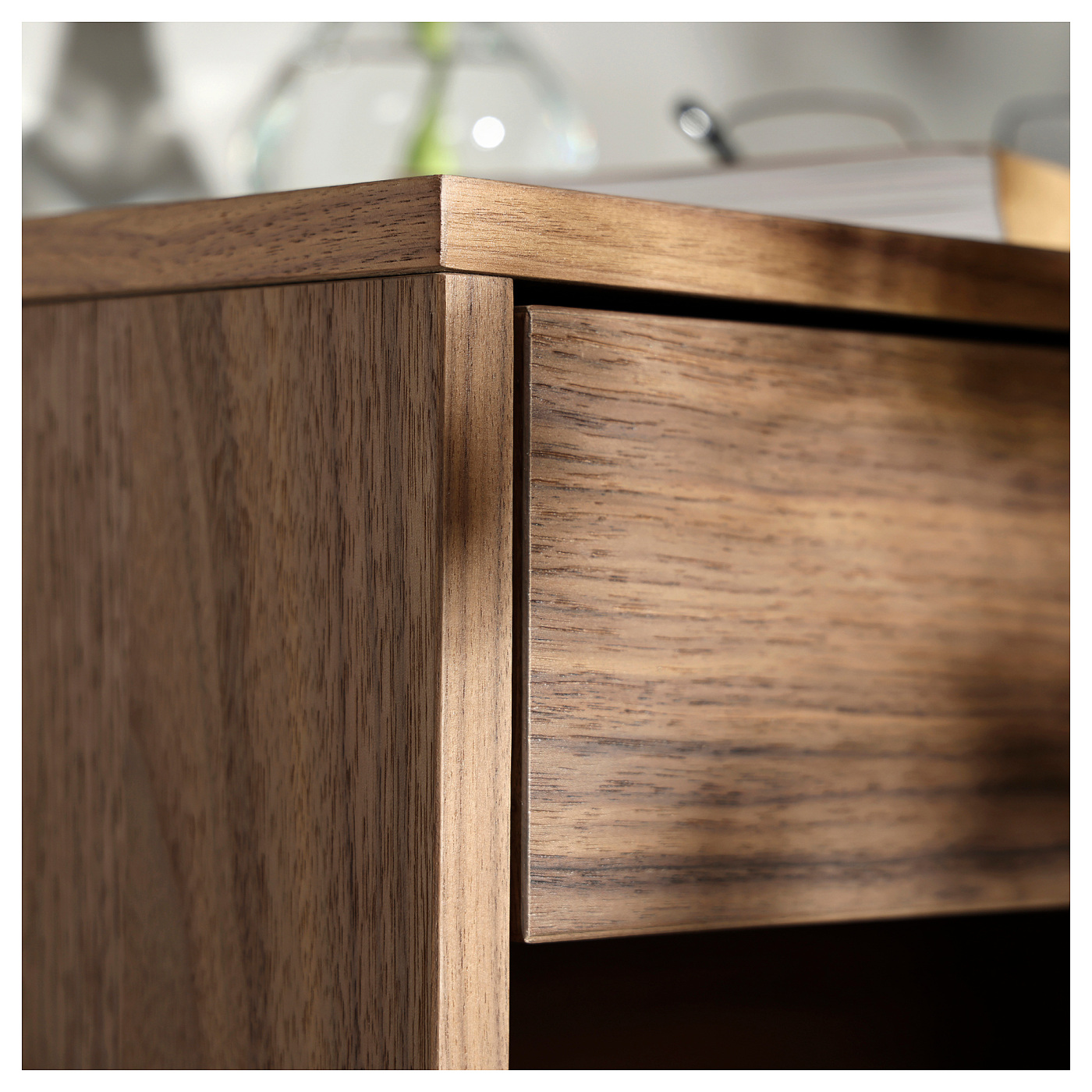 VIKHAMMER bedside table walnut veneer - IKEA