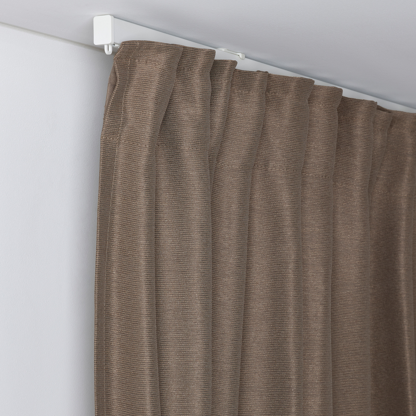 VILBORG room darkening curtains, 1 pair dark grey-beige/with