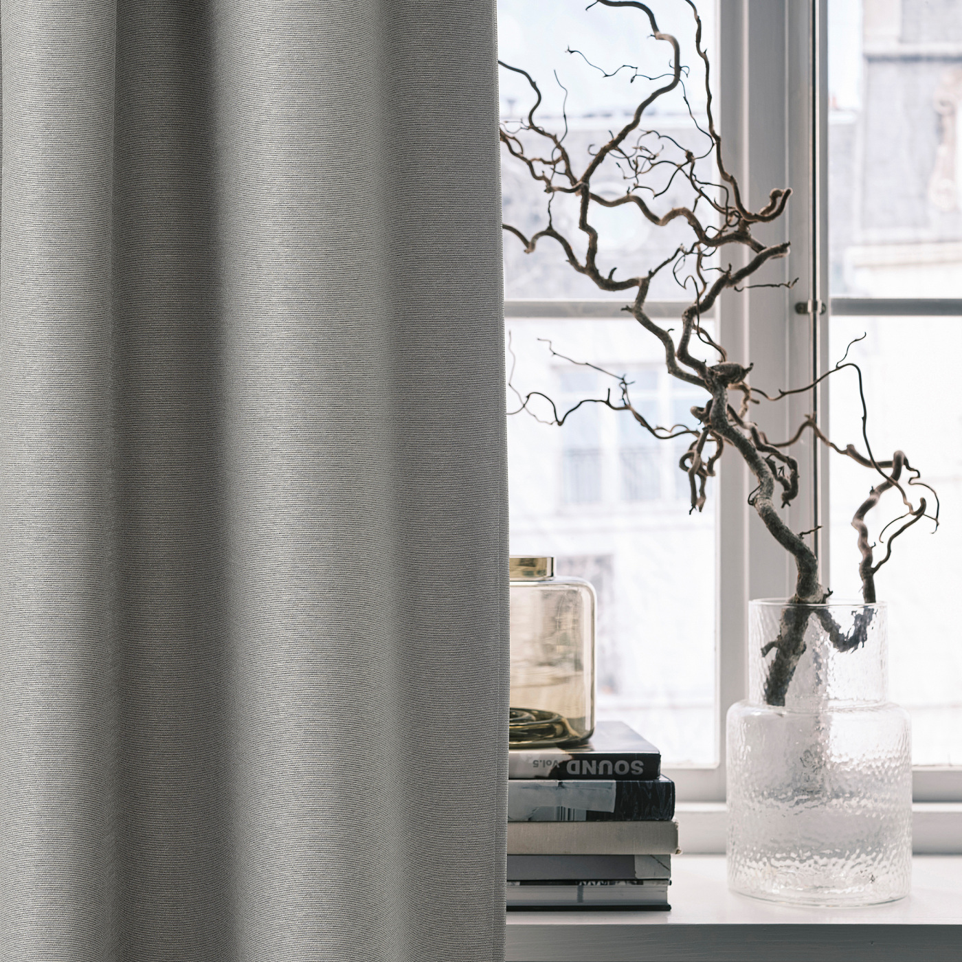 VILBORG ドレープカーテン、グレー/ヘディングテープ付き1組×2 VILBORG room darkening curtains, 1 pair grey/with heading tape - IKEA