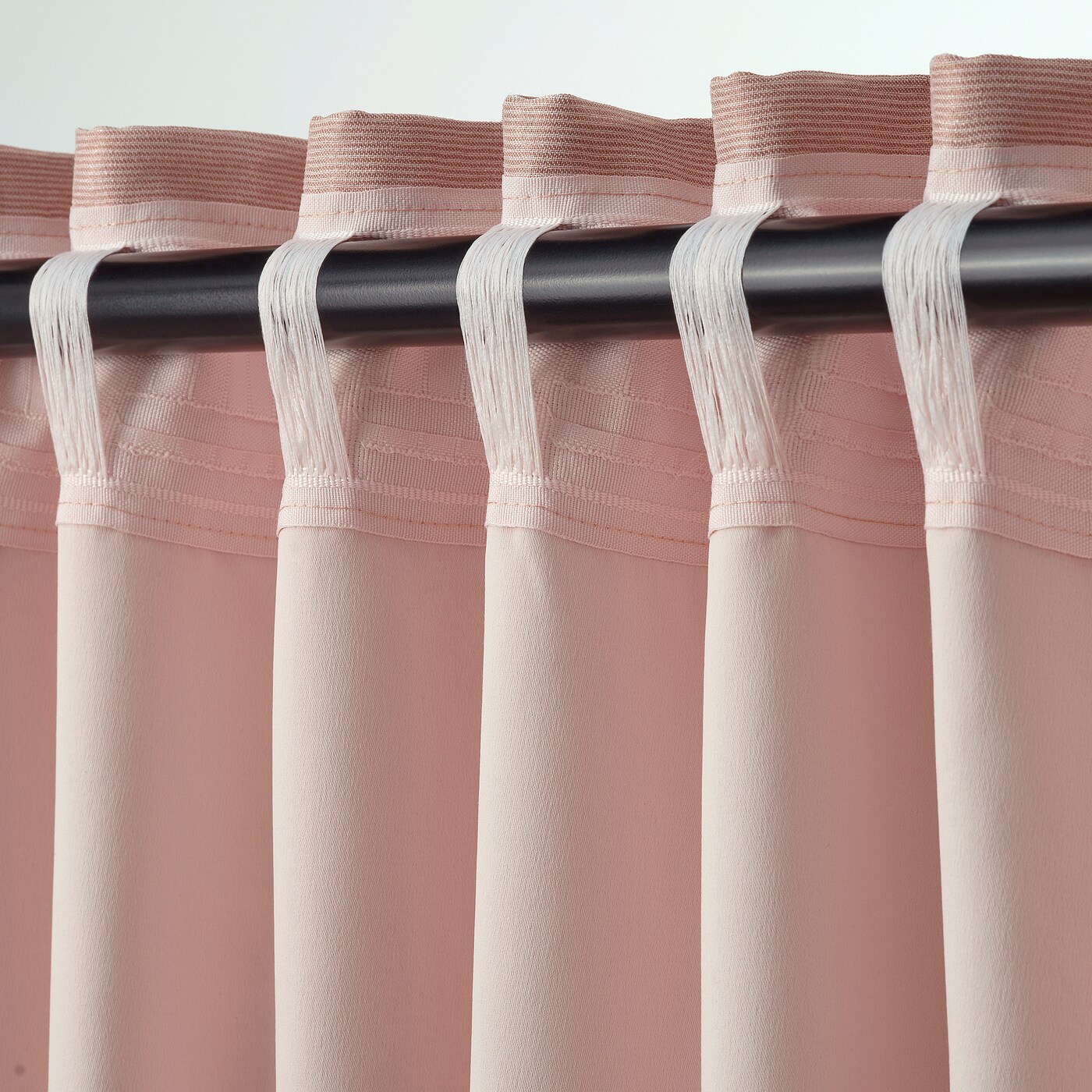 VILBORG room darkening curtains, 1 pair pink/with heading VILBORG room darkening curtains, 1 pair pink/with heading