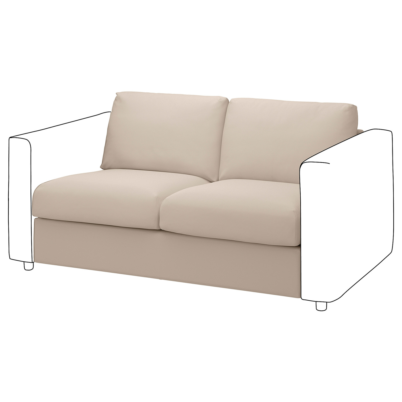 VIMLE 2-seat section Hallarp beige - IKEA