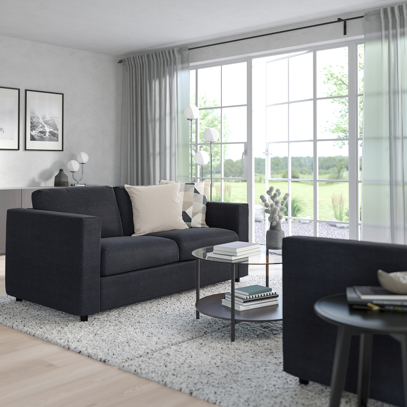 VIMLE 2 seat sofa Saxemara black blue IKEA