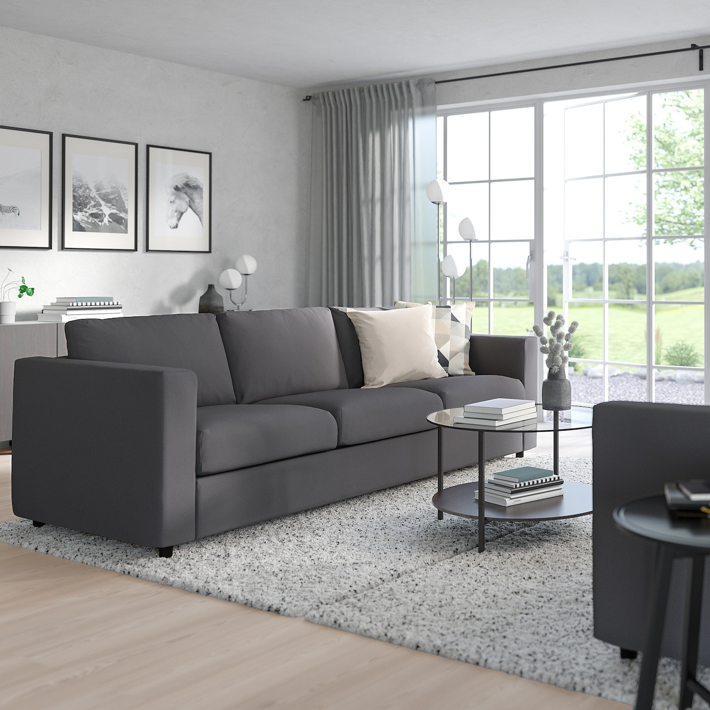 VIMLE 3 seat sofa bed Hallarp grey IKEA