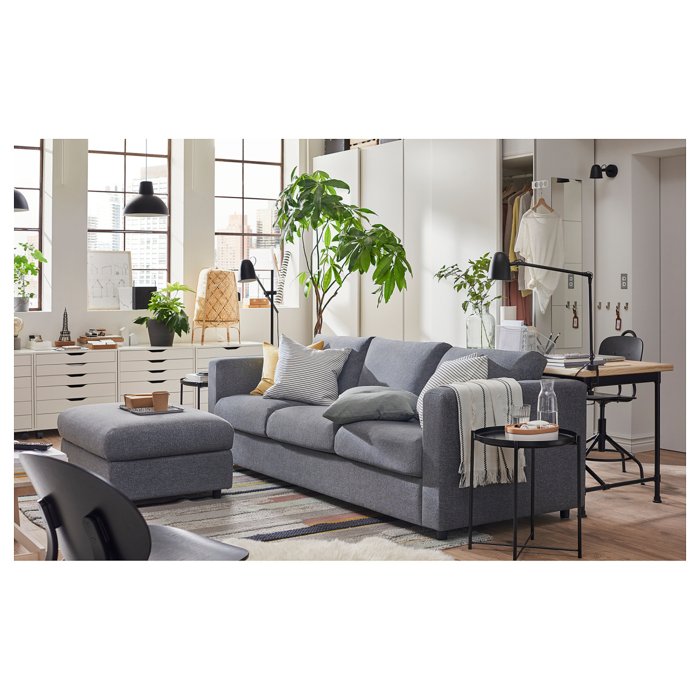 VIMLE 3-seat sofa Gunnared medium grey - IKEA