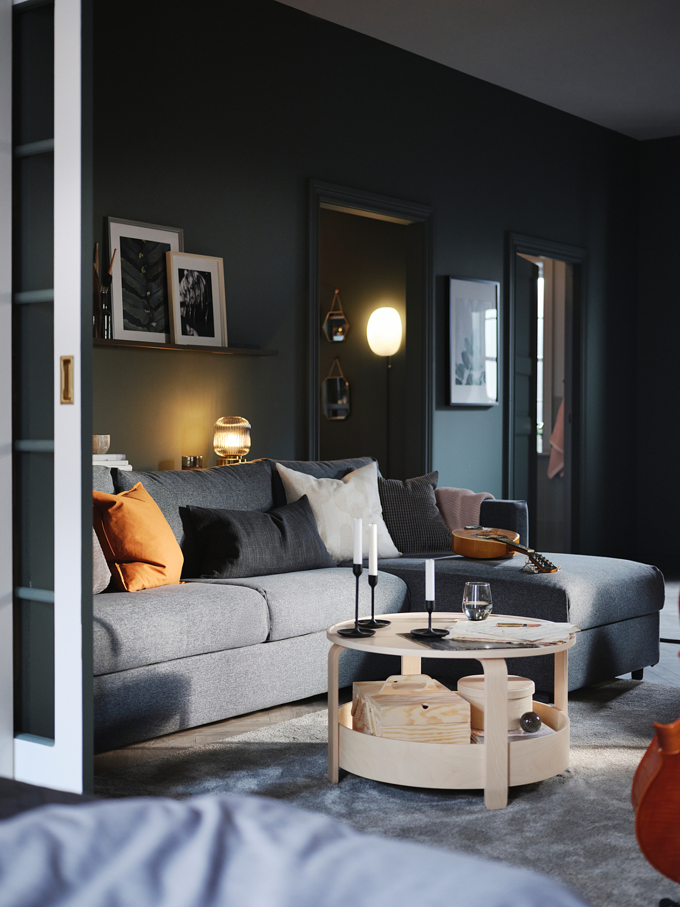 VIMLE 3-seat sofa with chaise longue/Gunnared medium grey - IKEA