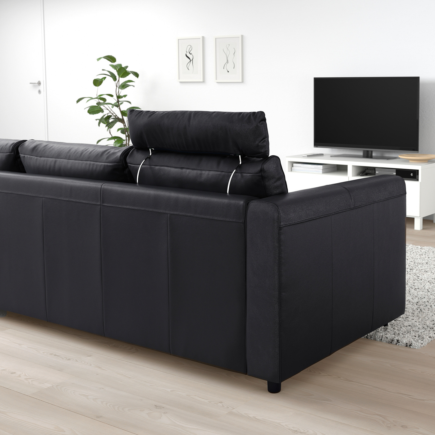 VIMLE 3-seat sofa with headrest/Grann/Bomstad black - IKEA
