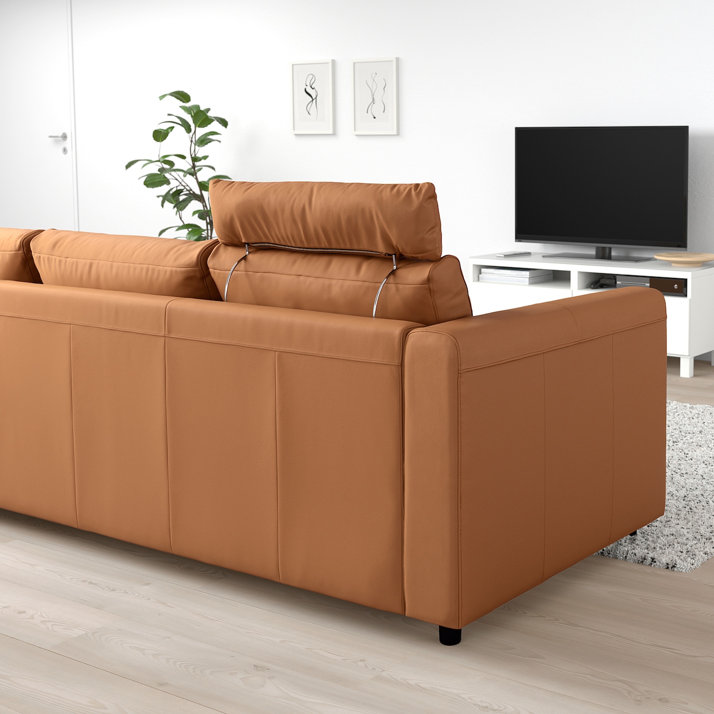 VIMLE 3-seat sofa with headrest/Grann/Bomstad golden-brown - IKEA